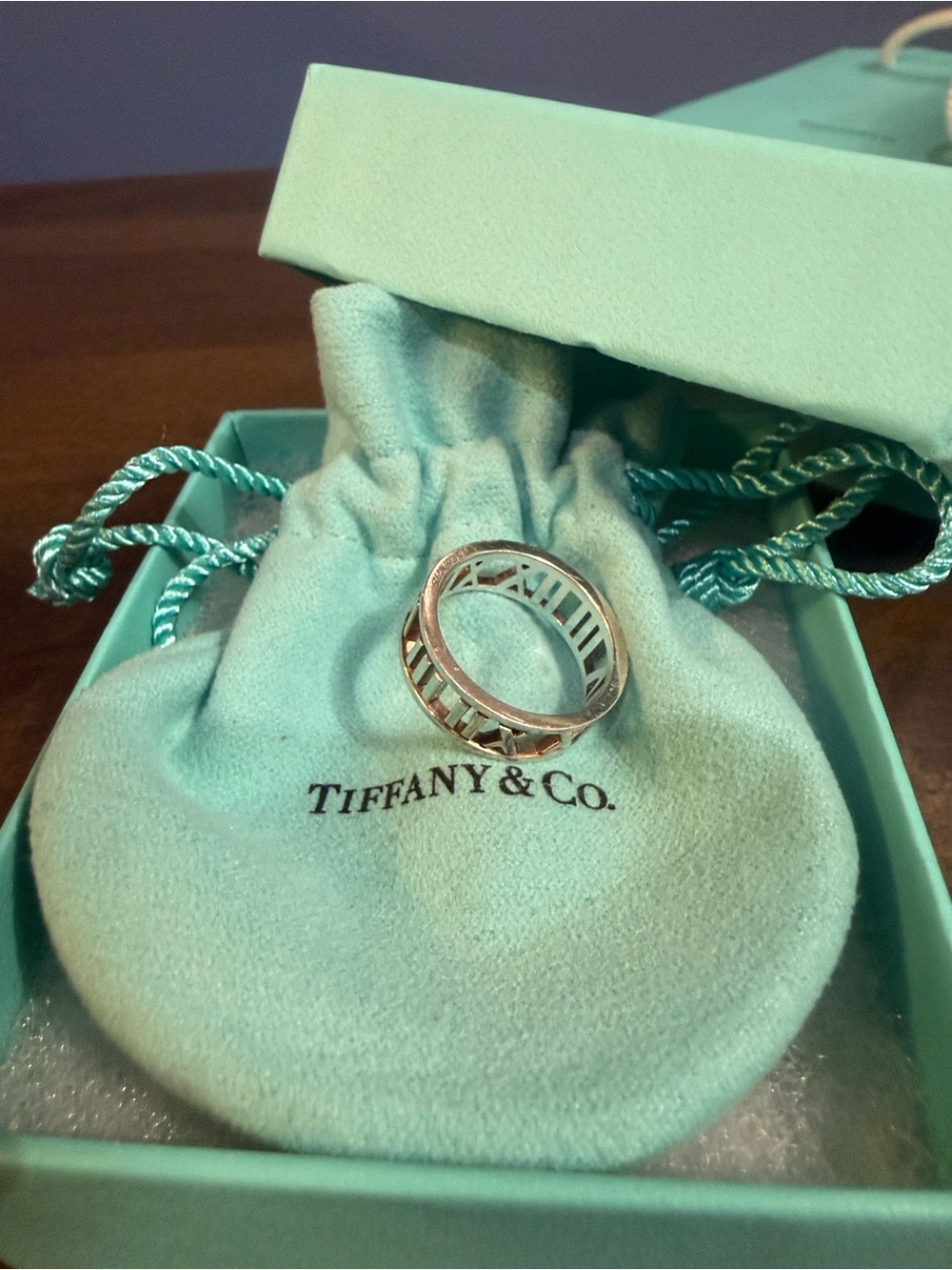 Tiffany & Co. Silver Roman Numeral Cutout Band